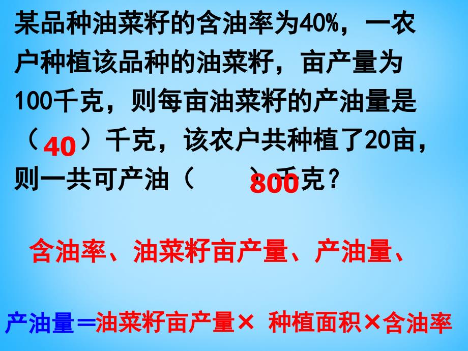 山东省淄博市临淄区皇城镇第二中学七年级数学上册 3.4《实际问题与一元一次方程》油菜种植的问题课件 新人教版_第4页