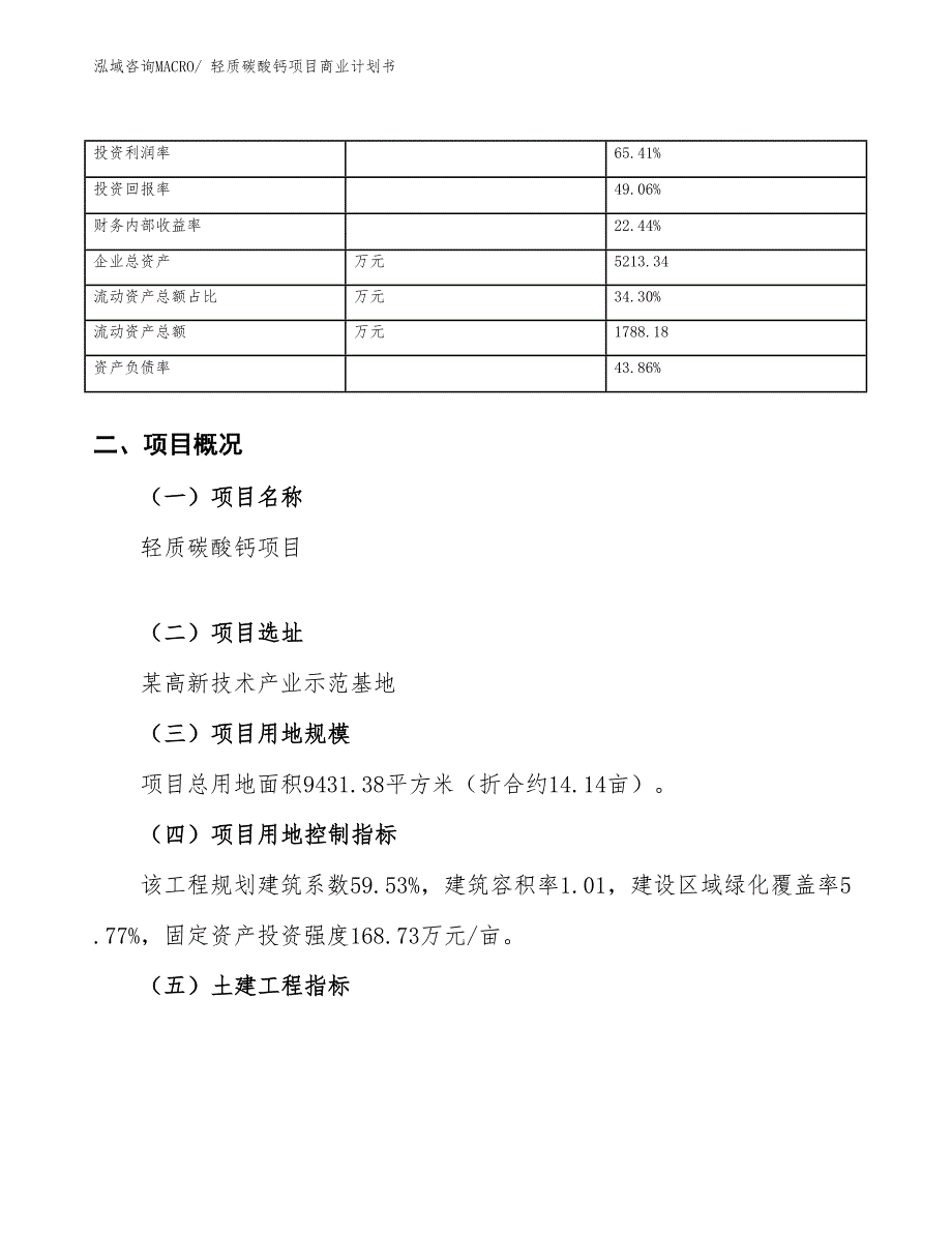 （项目说明）轻质碳酸钙项目商业计划书_第4页