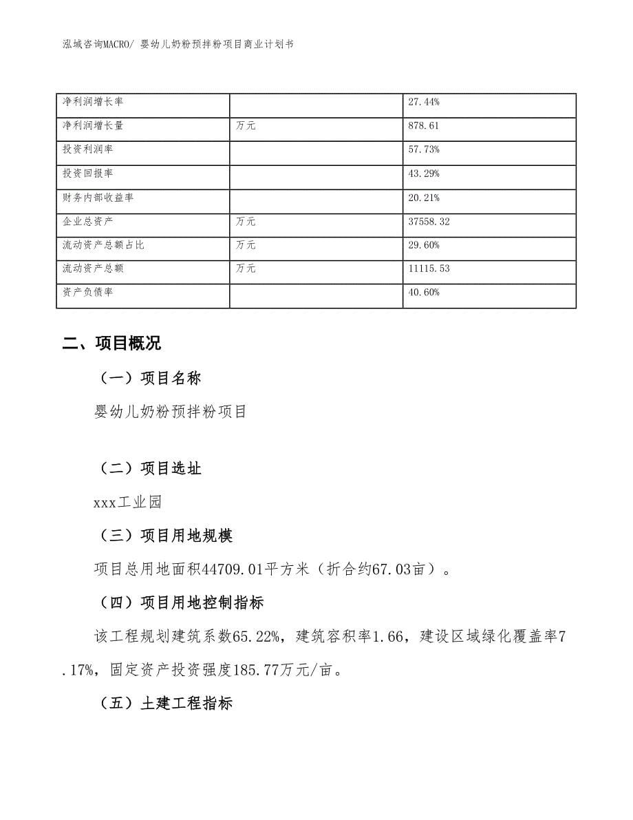 （项目说明）婴幼儿奶粉预拌粉项目商业计划书_第5页