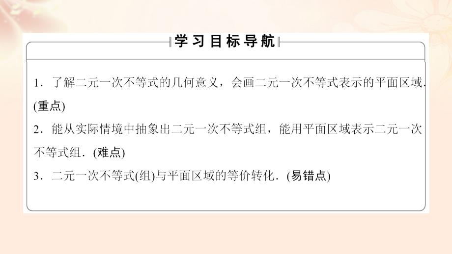 2018-2019学年高中数学 第三章 不等式 3.3.2 二元一次不等式组表示的平面区域课件 苏教版必修5_第2页