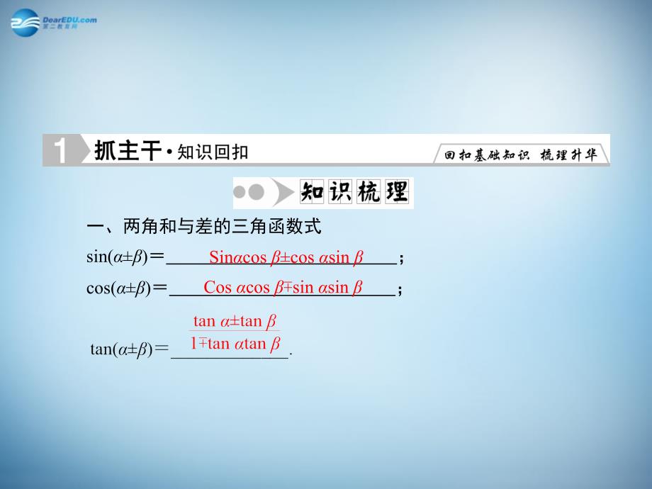 2018届高考数学一轮复习 3-5 两角和与差的正弦、余弦和正切公式课件 理 新人教a版_第2页