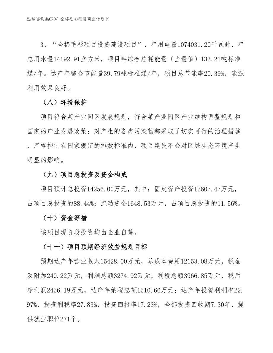 （创业）全棉毛衫项目商业计划书_第5页