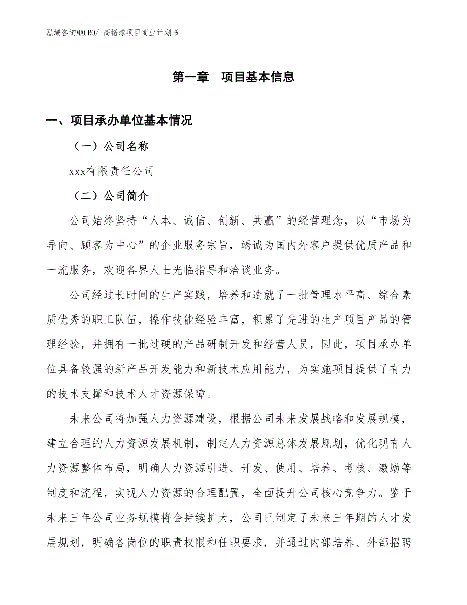 （项目计划）高锘球项目商业计划书_第3页