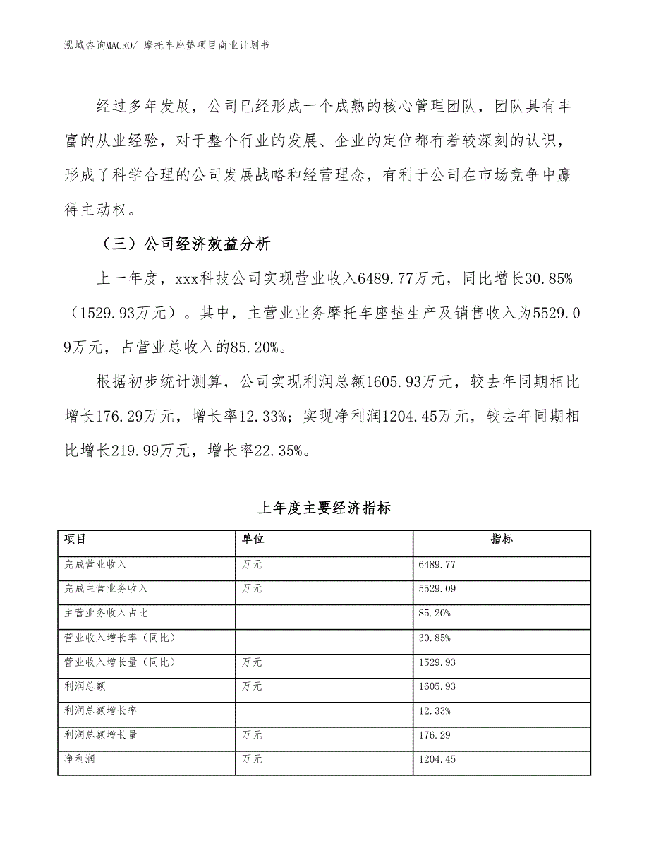 （项目说明）摩托车座垫项目商业计划书_第4页