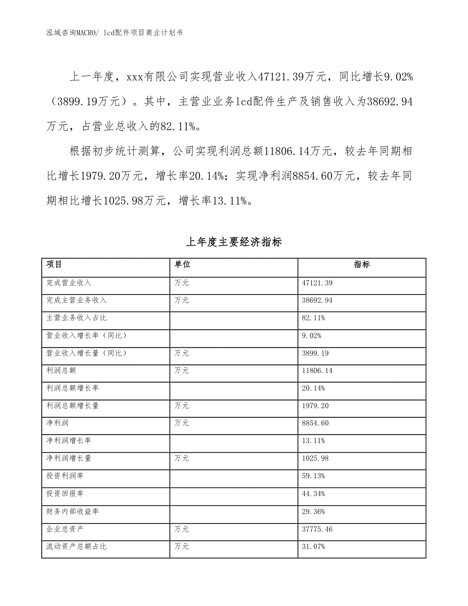 （项目说明）lcd配件项目商业计划书_第3页