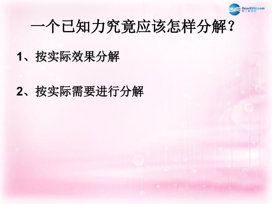 江苏省南京市河西分校高中物理 《3.5力的分解》课件 新人教版必修1_第4页