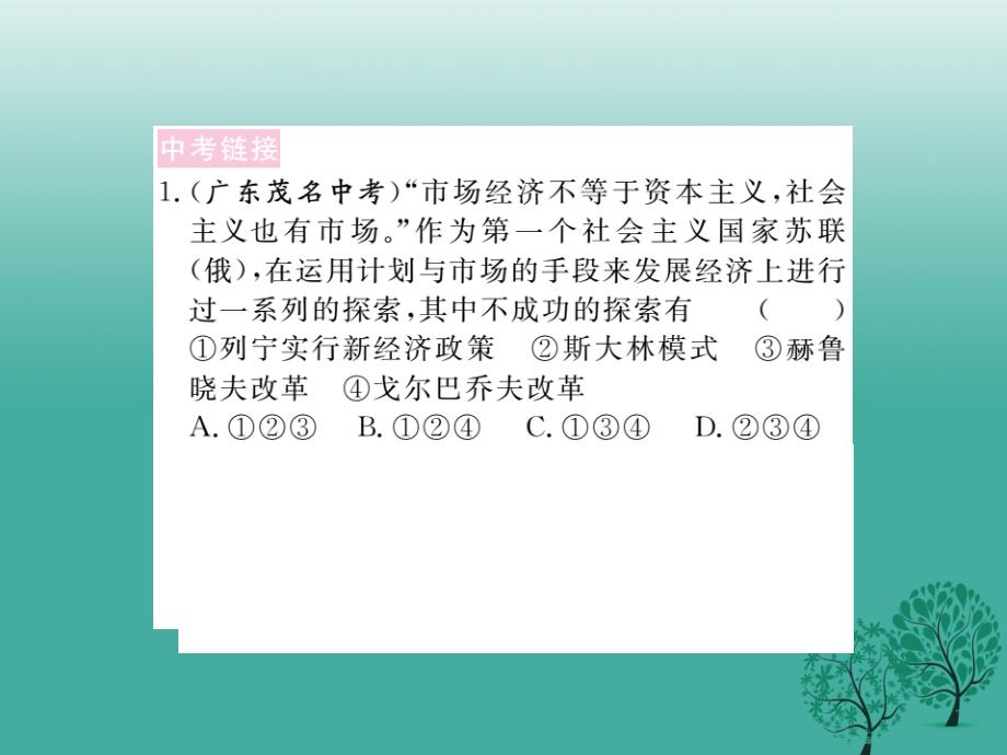 2018春九年级历史下册 第五单元 社会主义国家的改革与演变小结课件 新人教版_第2页