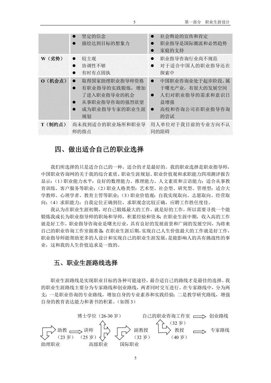 广东省首届大学生职业规划大赛参赛作品_第5页
