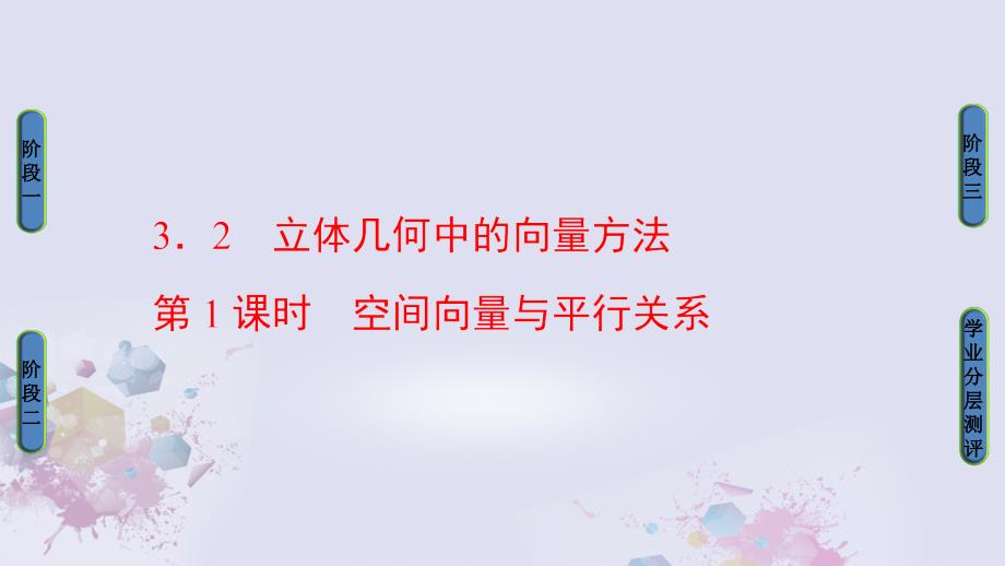 2018-2019学年高中数学 第三章 空间向量与立体几何 3.2.1 空间向量与平行关系课件 新人教a版选修2-1_第1页