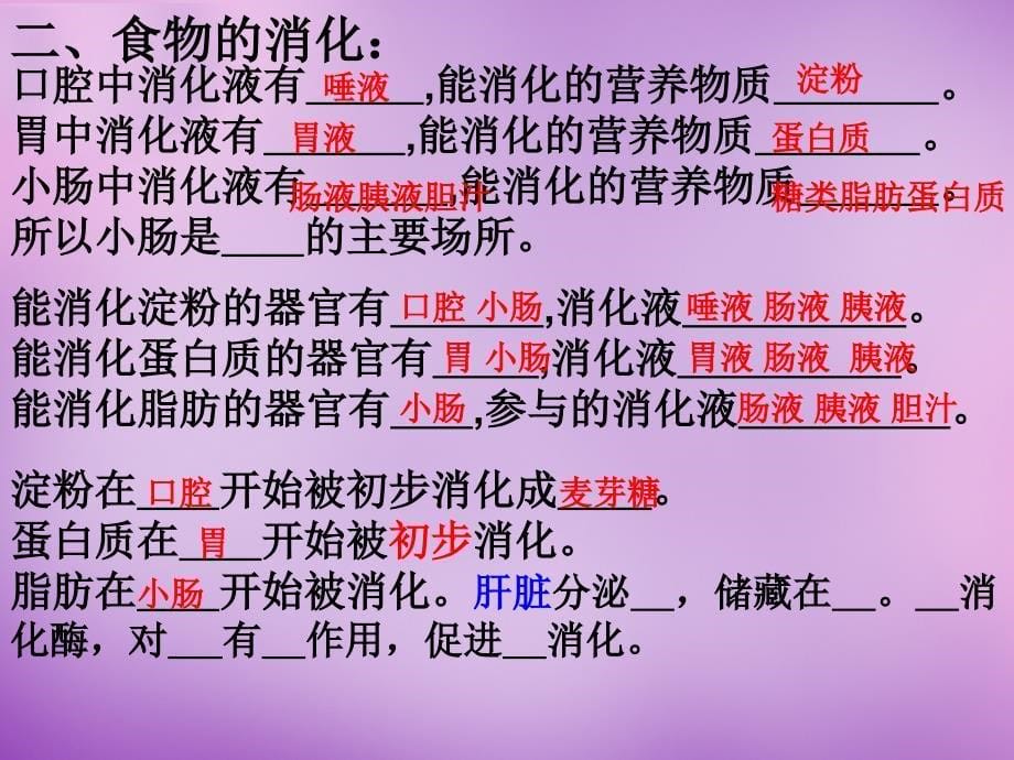 山东省文登市实验中学七年级生物下册 2.2 消化和吸收课件3 新人教版_第5页