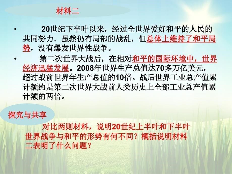 广东省高中政治 9.1和平与发展 时代的主题课件8 新人教版必修2_第5页