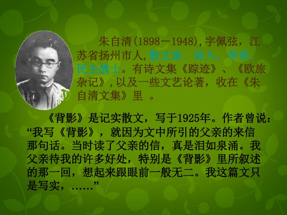 广西平南县上渡镇大成初级中学八年级语文上册 第二单元 7 背影课件 新人教版_第4页