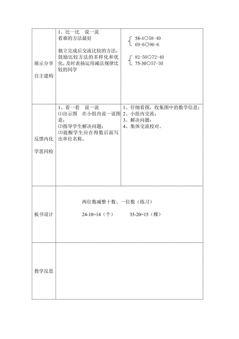 （江苏版）一年级数学下册_两位数减整十数、一位数的练习 教学单_第2页