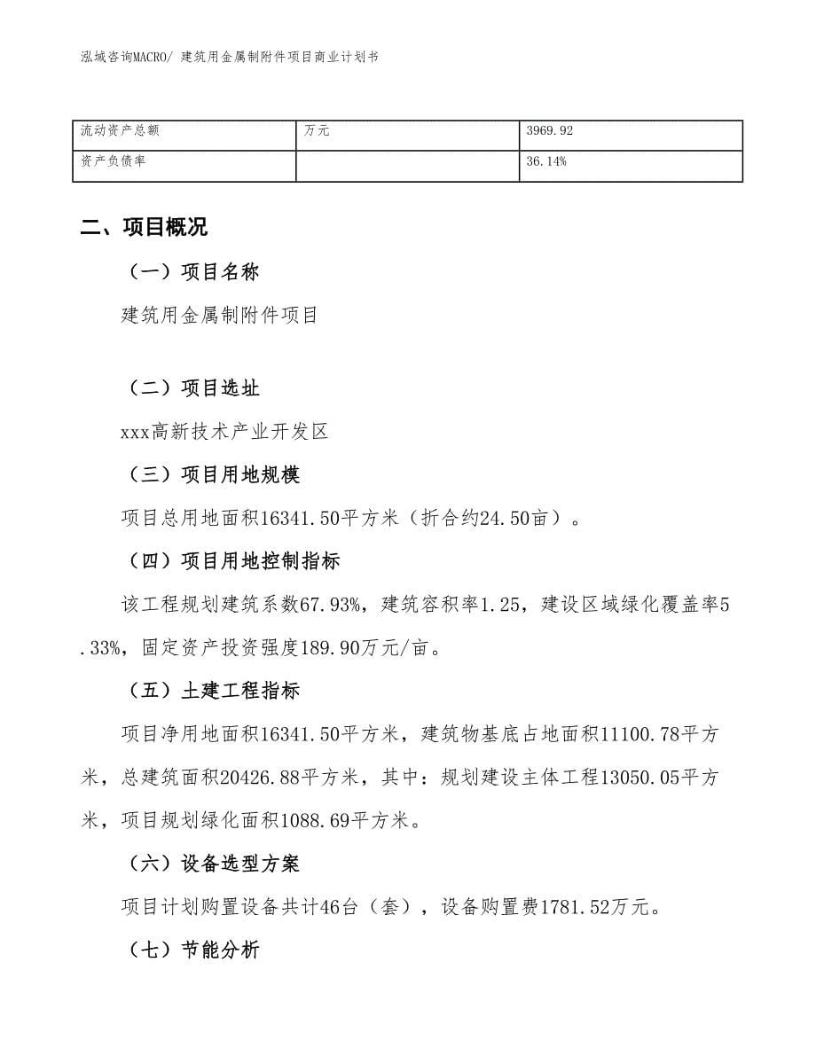 （创业）建筑用金属制附件项目商业计划书_第5页