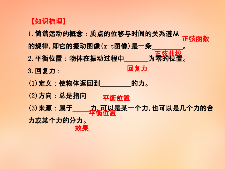 2018高考物理一轮复习 1.1机械振动课件 沪科版选修3-4_第4页