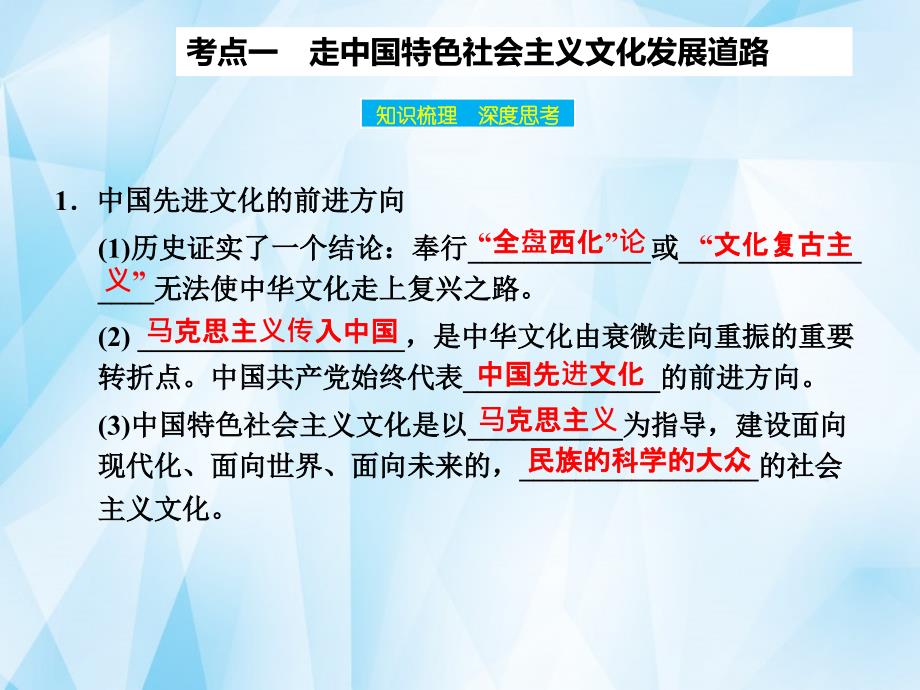 2018届高考政治大一轮复习 第十二单元 第九课 建设社会主义文化强国课件 新人教版_第3页