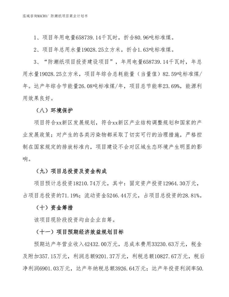 （项目说明）防潮纸项目商业计划书_第5页