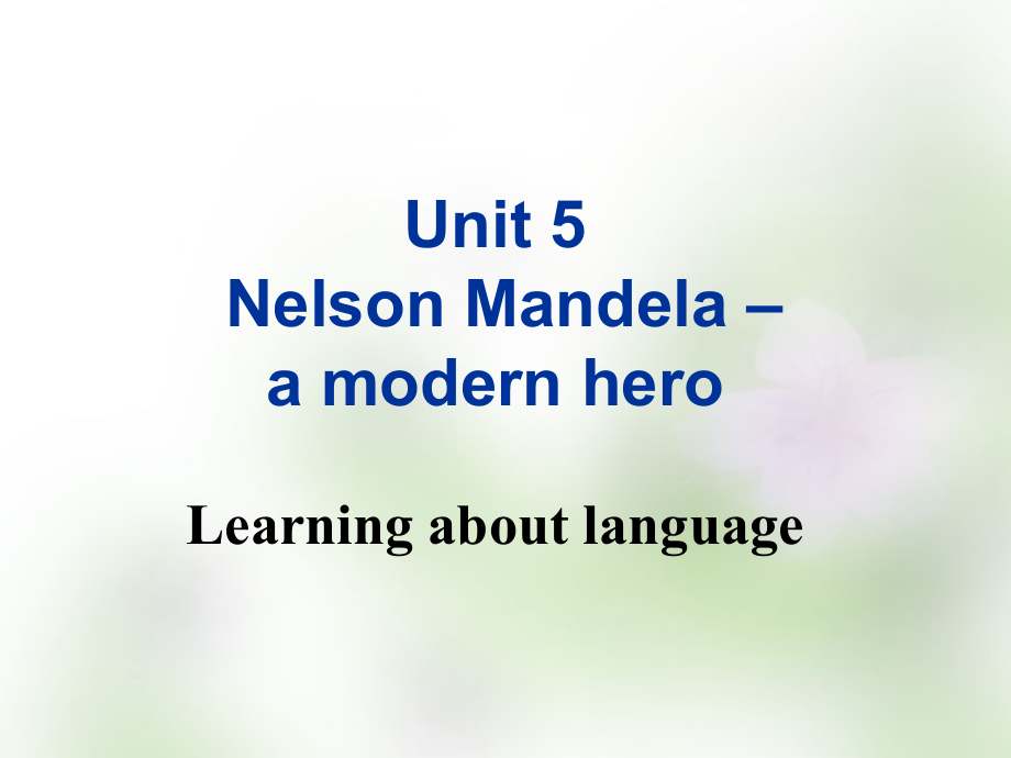 2018-2019学年高中英语 unit 5 nelson mandela-a modern hero learning about language课件 新人教版必修1_第1页