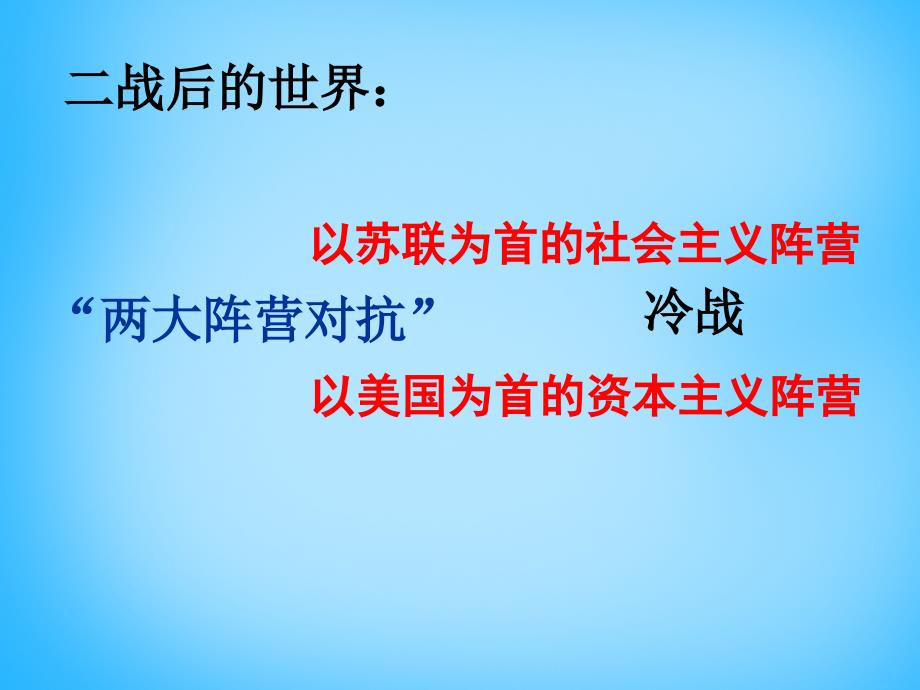 2018届中考历史第一轮考点冲刺复习 九下 第七单元 战后世界格局的演变课件 新人教版_第2页