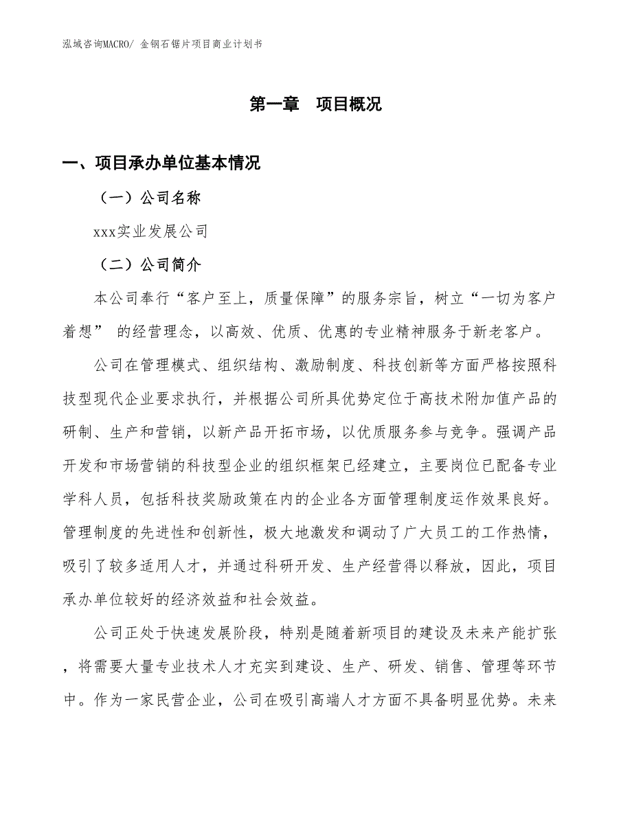 （项目计划）金钢石锯片项目商业计划书_第3页