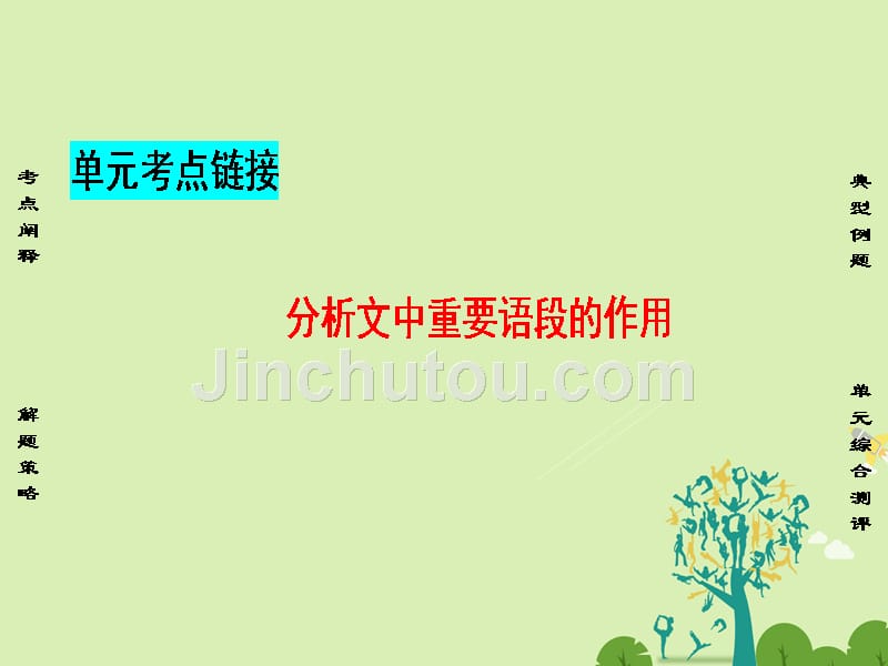 2018-2019学年高中语文 第4单元 单元考点链接 分析文中重要语段的作用课件 新人教版必修5_第1页