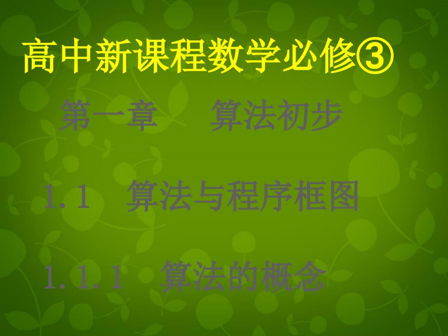 广东省惠东县平海中学数学 1.1算法与程序框图课件 新人教版必修3_第1页