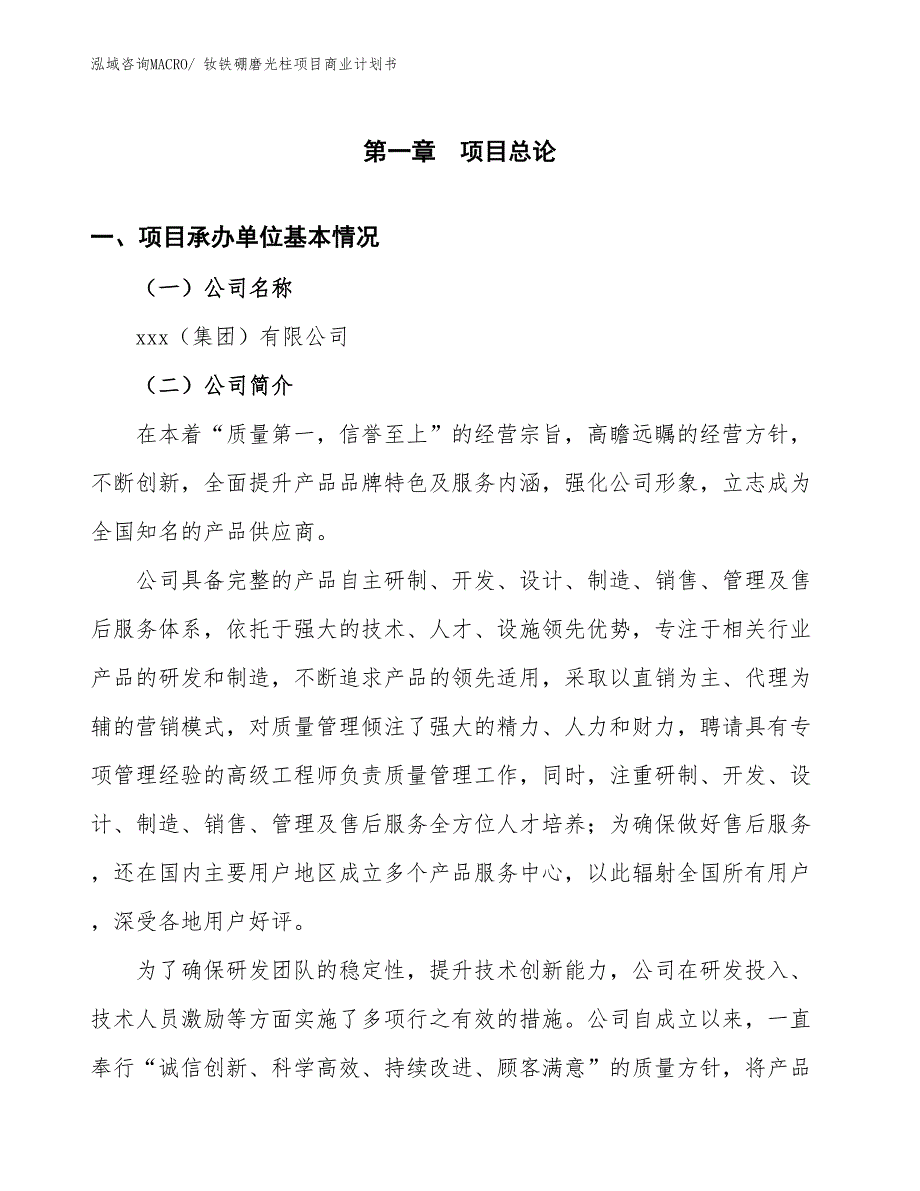 （项目说明）钕铁硼磨光柱项目商业计划书_第3页