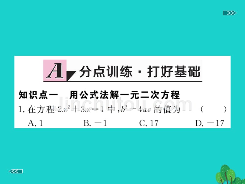 2018年秋九年级数学上册 2.3 第1课时 用公式法求解一元二次方程习题课件 （新版）北师大版_第2页