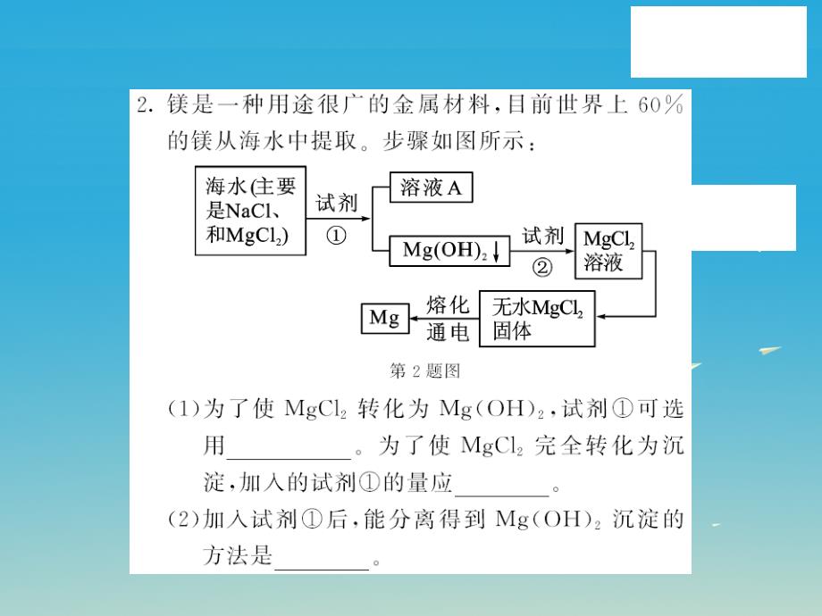 2018春九年级化学下册 第8单元 海水中的化学重点热点专练与易错易混专攻课件 （新版）鲁教版_第3页