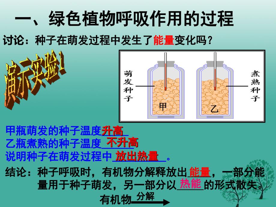 2018年秋七年级生物上册 第三单元 第五章 第二节 绿色植物的呼吸作用课件 新人教版_第4页