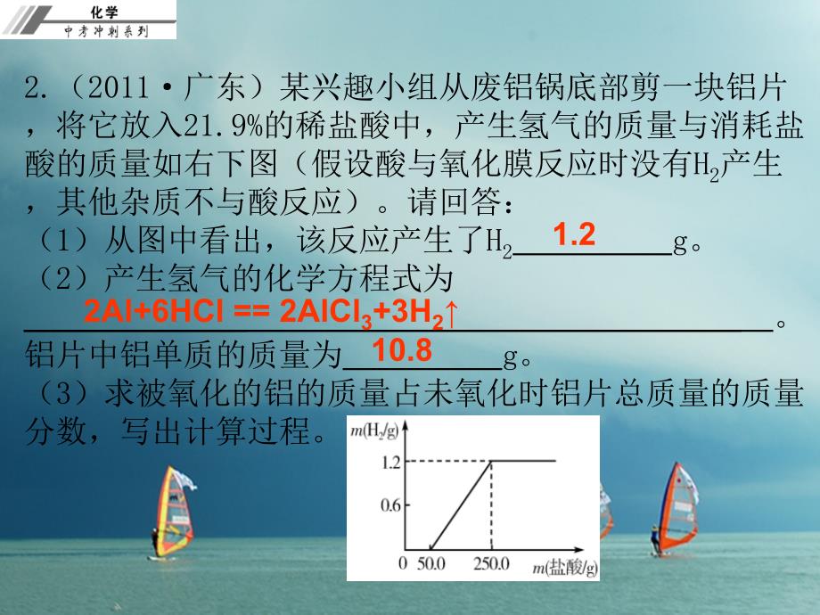 2018年中考化学冲刺第28讲有关化学方程式的计算(含综合计算)习题课件_第4页