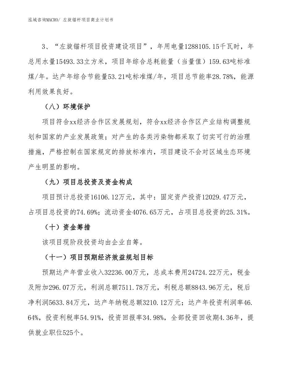 （项目计划）左旋锚杆项目商业计划书_第5页