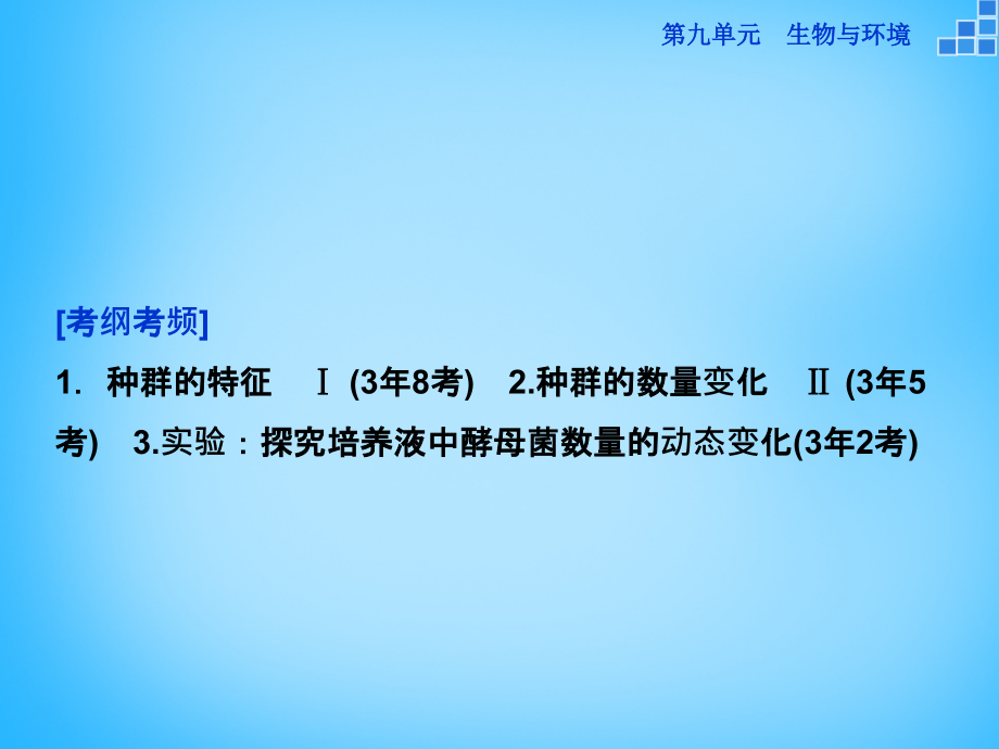 优化方案2018届高考生物一轮复习 第九单元 第30讲 种群的特征 种群数量的变化课件_第3页