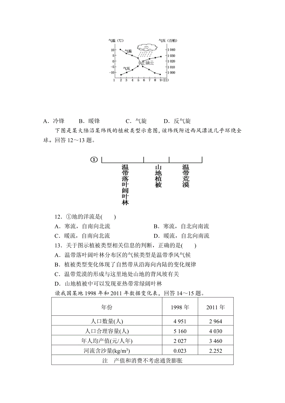 甘肃省合水县一中2018-2019学年高二上学期第三次月考地理试卷（无答案）_第3页