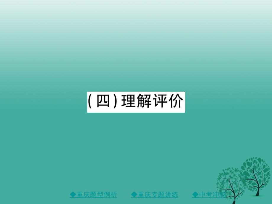 2018中考语文总复习 第1部分 语文知识及运用 专题12（4）理解评价课件_第1页