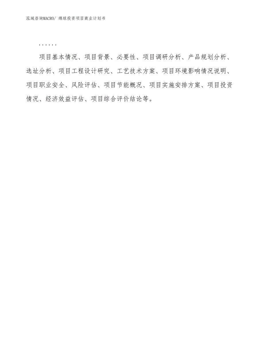 （准备资料）绵球投资项目商业计划书_第2页