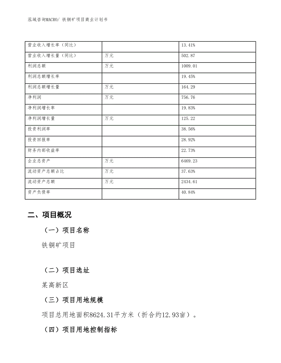 （项目计划）铁铜矿项目商业计划书_第4页