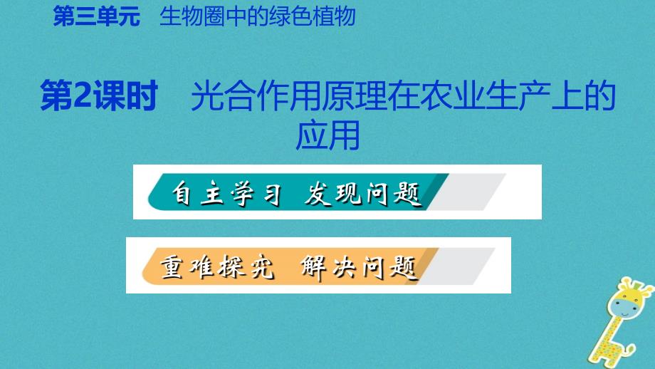 2018年七年级生物上册 第三单元 第五章 第一节 光合作用吸收二氧化碳释放氧气 第2课时 光合作用原理在农业生产上的应用课件 （新版）新人教版_第2页