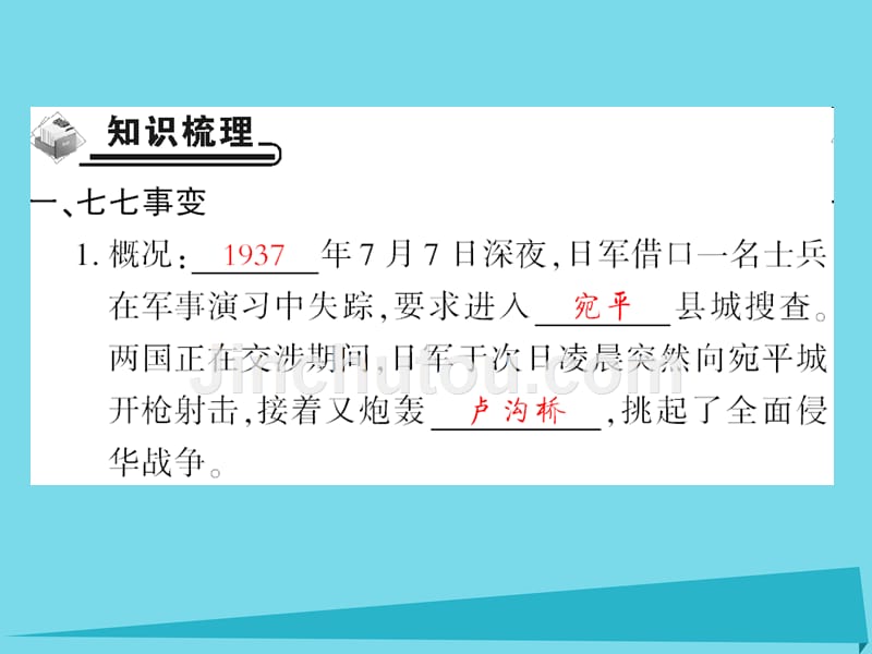 2018年秋八年级历史上册 第14课 全国抗日战争的开始课件 川教版_第2页