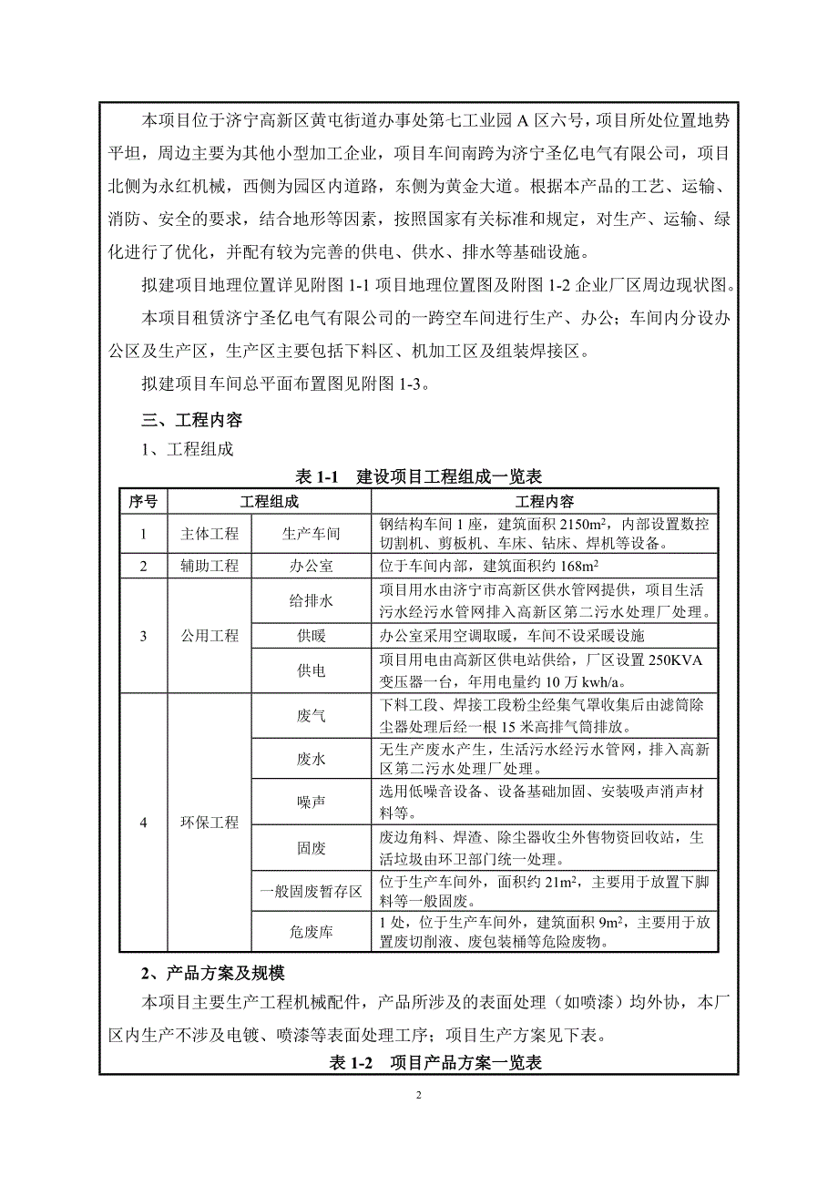 济宁合隆工程机械有限公司年产3000吨工程机械配件生产项目环境影响报告表_第4页