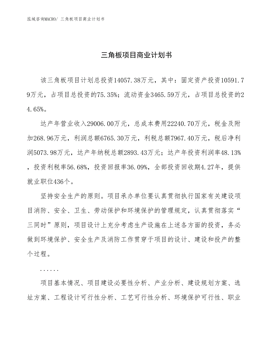 （融资）三角板项目商业计划书_第1页