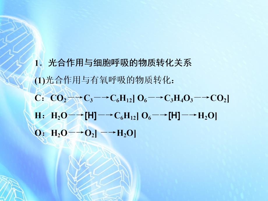 2018届高考生物一轮复习 名师讲堂1 以物质和能量转化为主线，串联细胞呼吸和光合作用课件_第3页