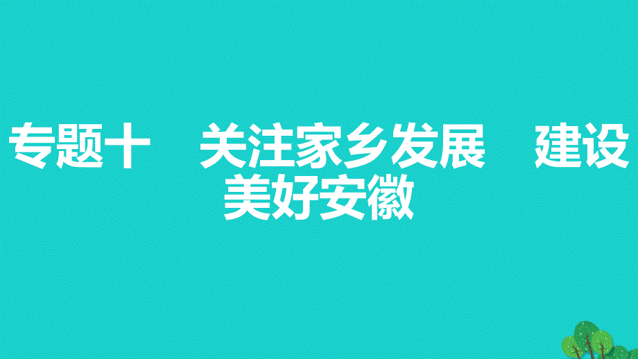 安徽省2018中考政治总复习 专题十 关注家乡发展 建设美好安徽课件_第1页