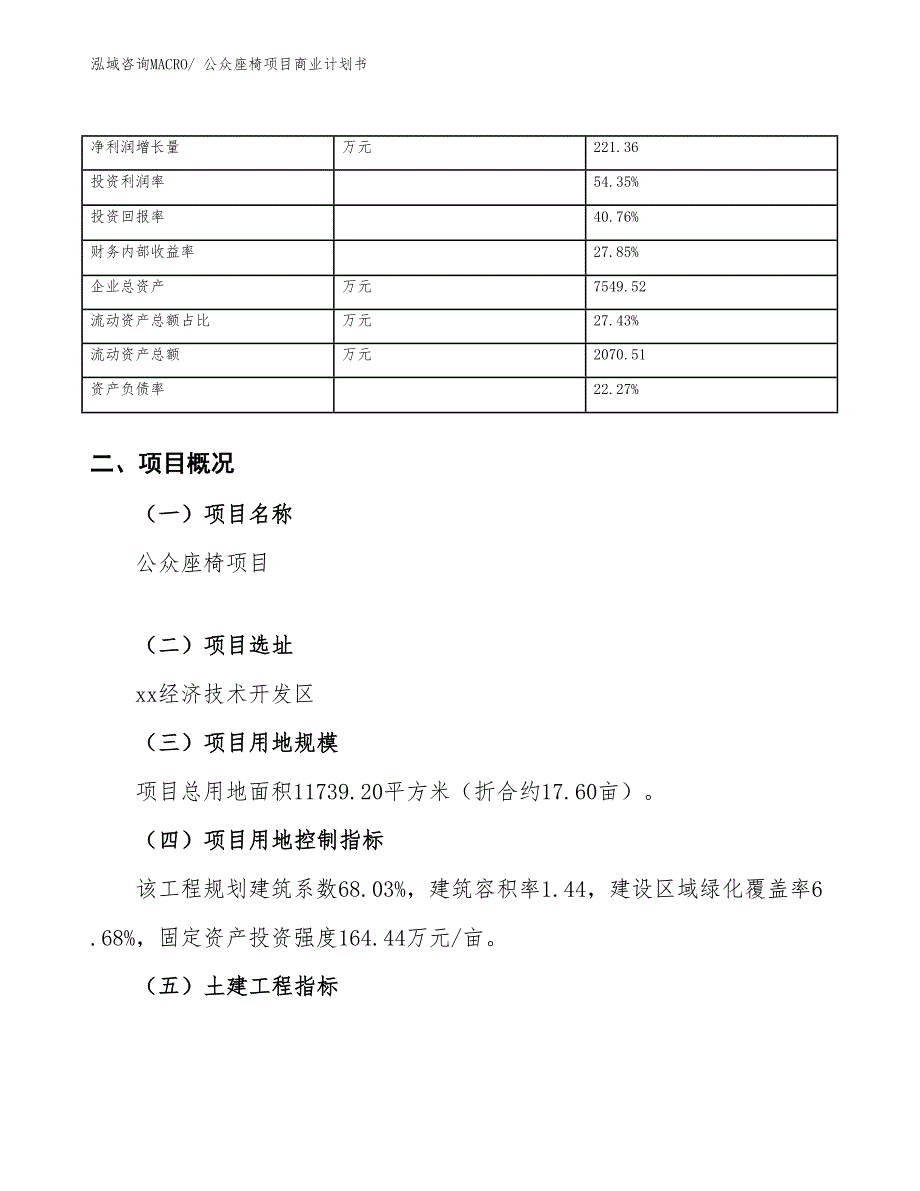 （融资）公众座椅项目商业计划书_第4页