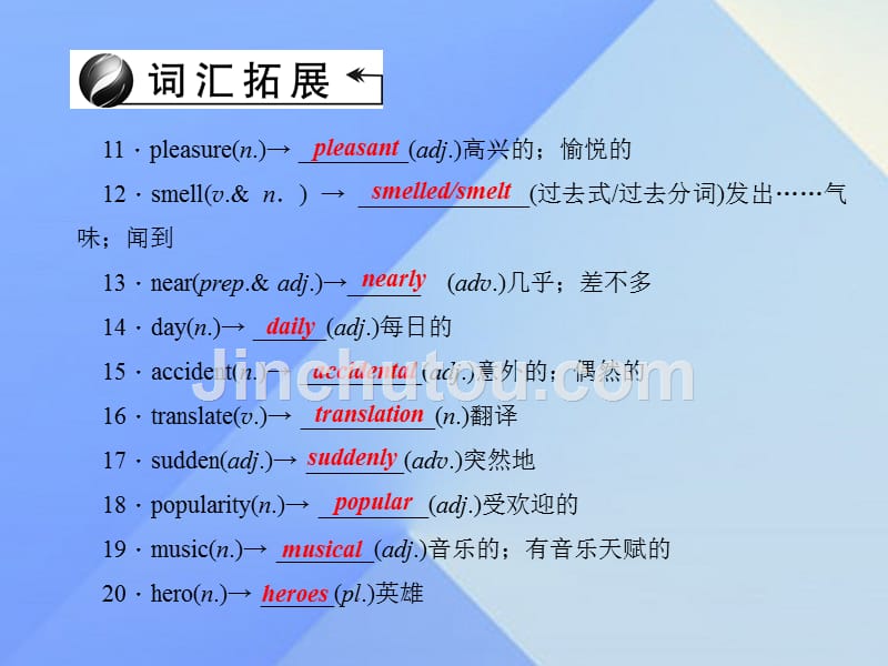 （辽宁地区）2018中考英语 第一轮 课本知识聚焦 第17讲 九全 units 5-6课件_第4页