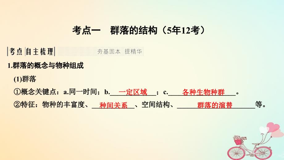 江苏专版2019版高考生物大一轮复习第九单元生物与环境第29讲群落的结构与演替课件_第2页