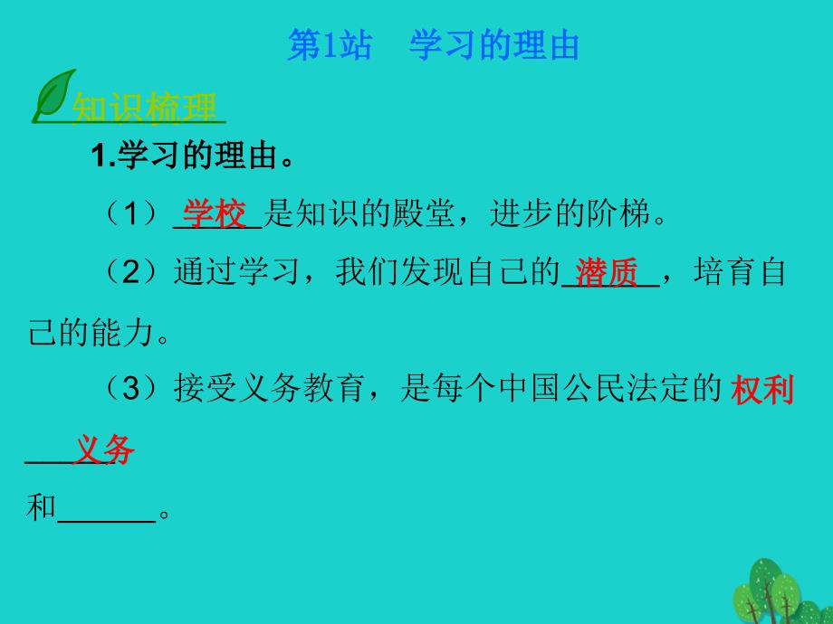 （秋季版）七年级政治上册 第一单元 第2课 第1框 学习的理由课件 北师大版（道德与法治）_第3页