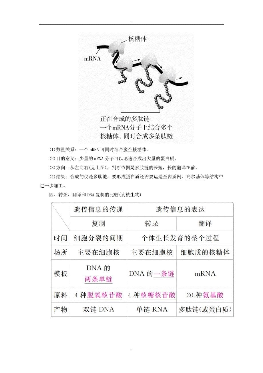 精选全国版2019年高考生物一轮复习第21讲基因的表达培优学案_第5页