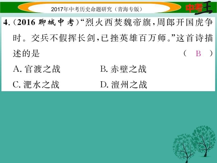 （青海专版）2018届中考历史总复习 教材知识梳理篇 第三单元 政权分立与民族融合课件_第5页