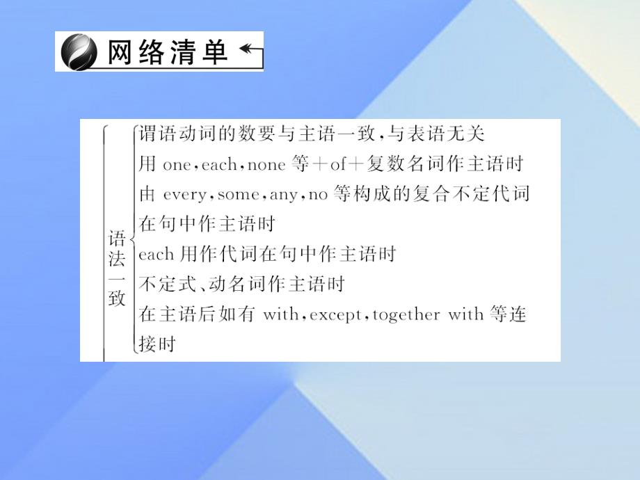 （辽宁地区）2018中考英语 第二轮 语法专题聚焦 第32讲 主谓一致课件_第2页